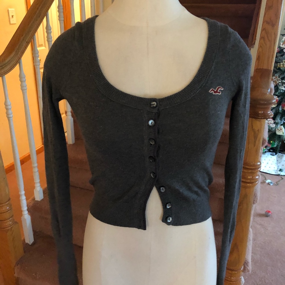 Crop Hollister Grey Cardigan